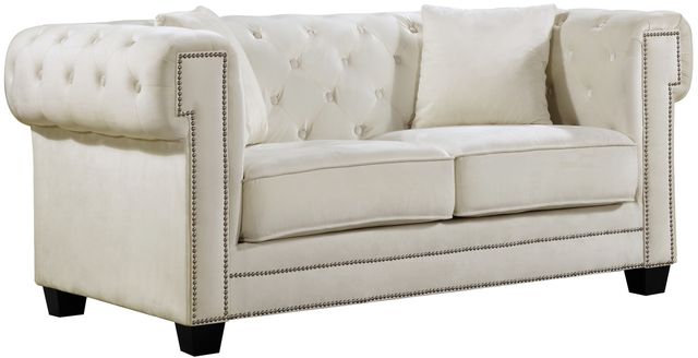 Meridian Furniture Bowery Cream Upholstered Loveseat-0
