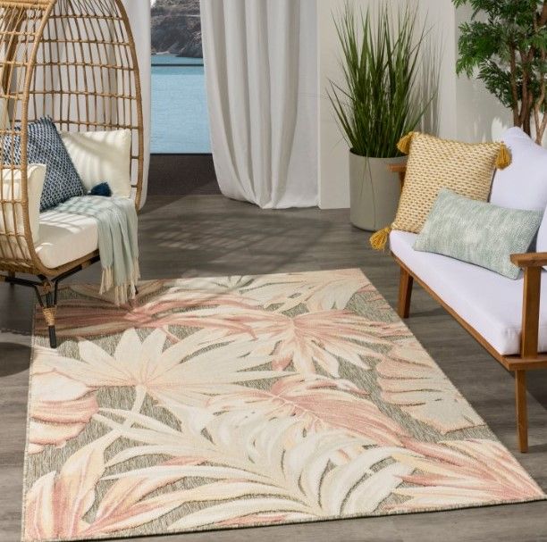 Nourison Home™ Aloha Sage Rose 5'x8' Style 3 Area Rug-1