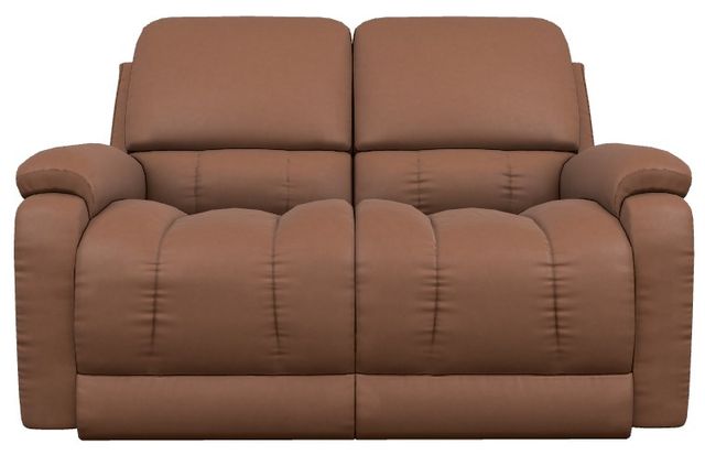 La-Z-Boy® Greyson Caramel Leather Power Reclining Loveseat with Headrest and Lumbar-1