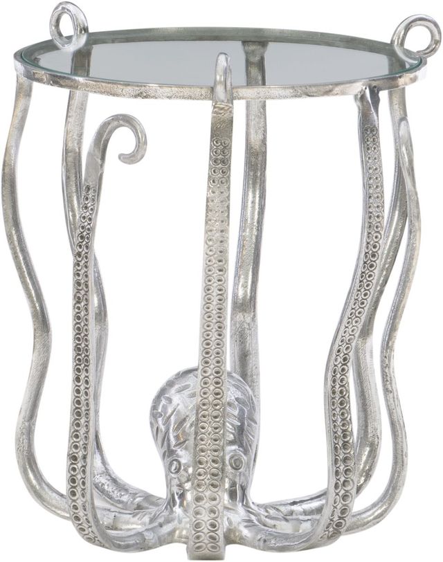Powell® Octavia Glass Top Octopus Table with Silver Base-2