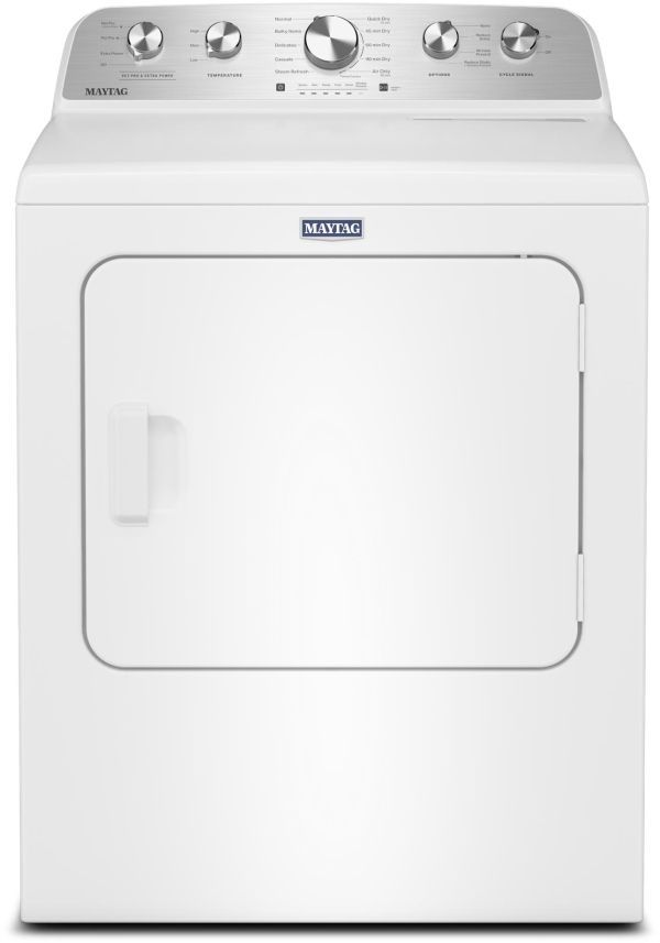 Maytag® 7 Cu. Ft. White Electric Dryer with Extra Power and Pet Pro Option-0