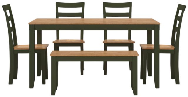 Signature Design by Ashley® Gesthaven 6-Piece Green/Natural Dining Set-1
