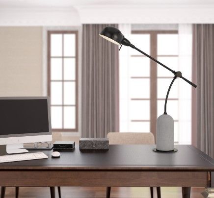 Cal® Lighting & Accessories Johnstone Black/Gray Desk Lamp-1