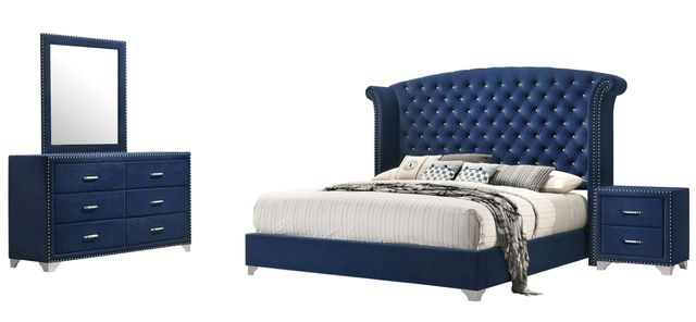 Coaster® Melody 4-Piece Pacific Blue King Bedroom Set-0