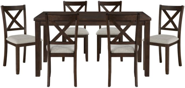 Mazin Furniture Challis 7-Pieces Dark Cherry Dinning Set-0