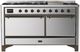 Ilve® Majestic III 60" Stainless Steel Pro Style Dual Fuel Natural Gas Range with Solid Door and Burnished Trim-0