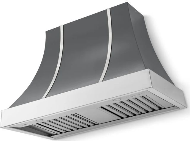 La Cornue CornuFé Cascade 44" Graphite Wall Mounted Range Hood with Polished Chrome Trim-0