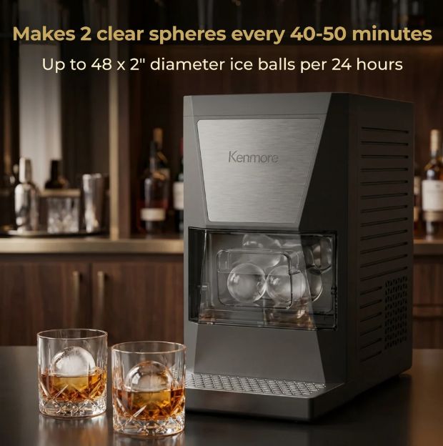 Kenmore® 10" Black Countertop Ice Maker-4
