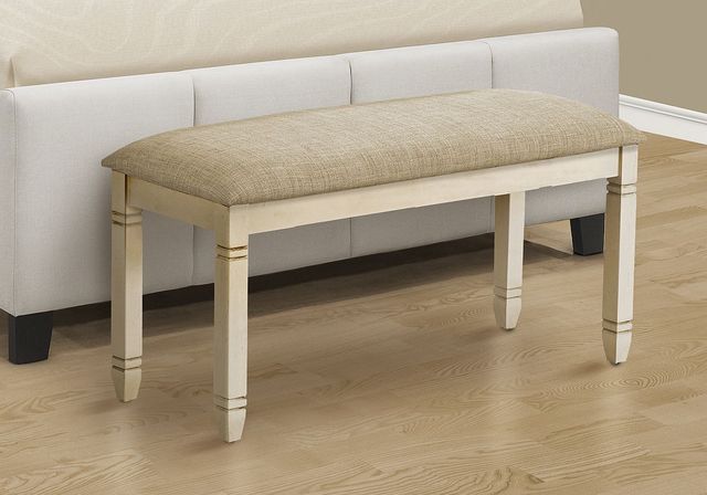 Monarch Specialties Inc. Beige Upholstered Accent Bench-2