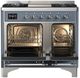 Ilve® Majestic III 40" Blue Gray Pro Style Dual Fuel Liquid Propane Range with Triple Glass Door and Chrome Trim-1