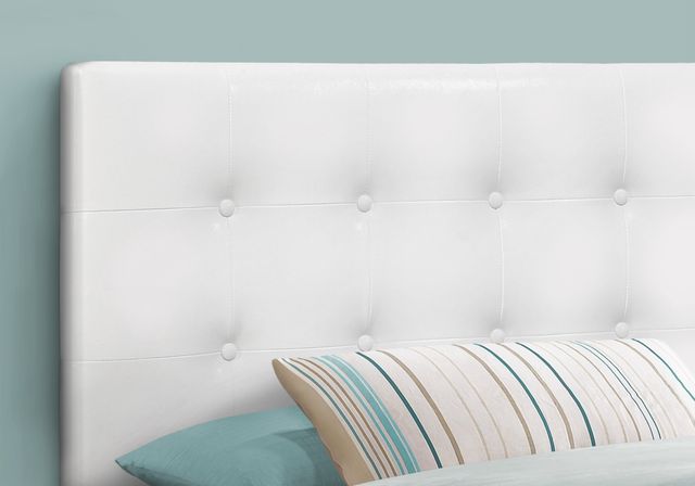 Monarch Specialties Inc. White Leather Look Twin Headboard-3