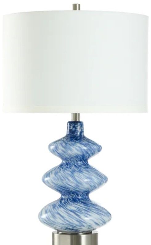 StyleCraft Horizon Haze/Stainless Steel/White Table Lamp-1
