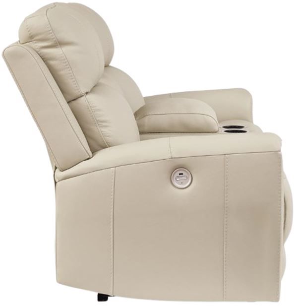 Signature Design by Ashley® Dahlmoore Almond Double Power Reclining Loveseat with Console-2