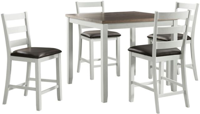 Elements International Martin 5-Piece Dark Brown/White Counter Dining Set-0