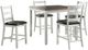 Elements International Martin 5-Piece Dark Brown/White Counter Dining Set-0