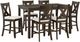 Elements International Alvin 7-Piece Espresso Counter Table Set-0