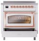 Ilve® Nostalgie II Noblesse 36'' White Pro Style Induction Range with Copper Trim-3