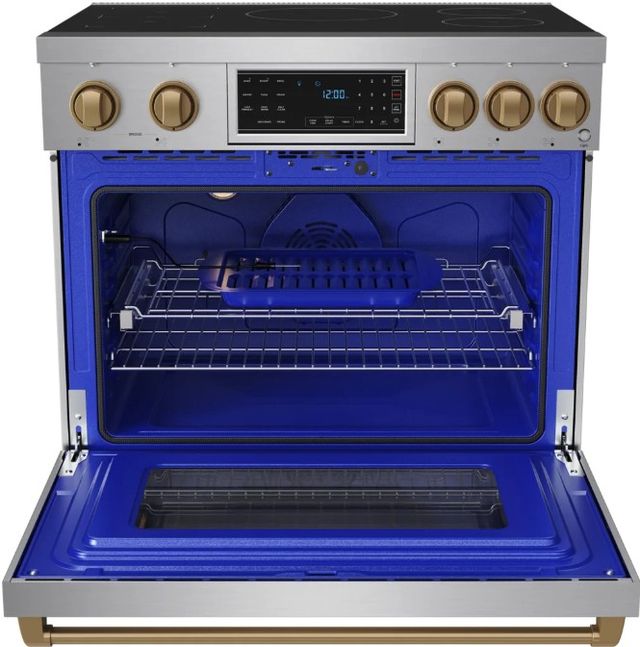 Thor Kitchen® Gordon Ramsay Collection 36" Stainless Steel Pro Style Induction Range with Tilt Panel Touch Control and Bronze Trim-1
