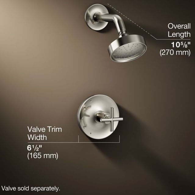 KOHLER® Purist® Rite-Temp® Vibrant Polished Nickel 1.75 GPM Shower Trim Kit with Cross Handle-2
