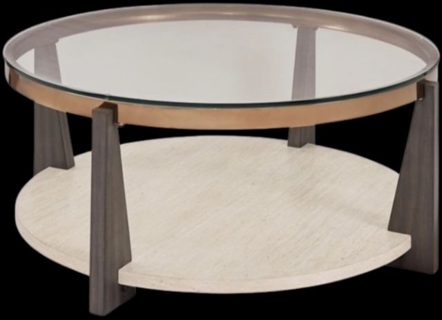 Signature Design by Ashley® Frazwa Glass Table Top Coffee Table with Brown Wooden Base-0