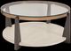 Signature Design by Ashley® Frazwa Glass Table Top Coffee Table with Brown Wooden Base-0