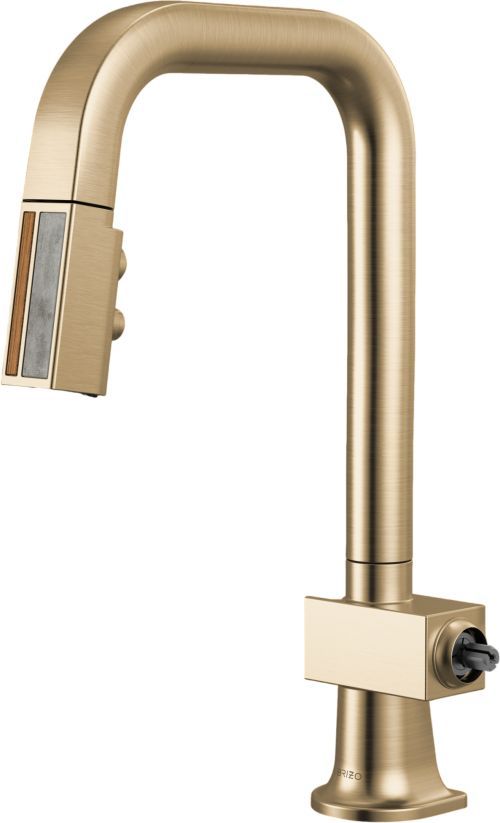 Brizo Frank Lloyd Wright® Brilliance® Luxe Gold® Prep Faucet with Wood and Concrete Wand-0