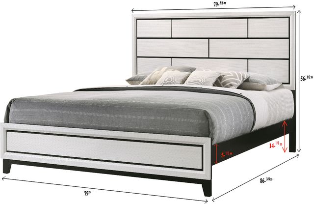 Crown Mark Akerson Chalk King Panel Bed-3