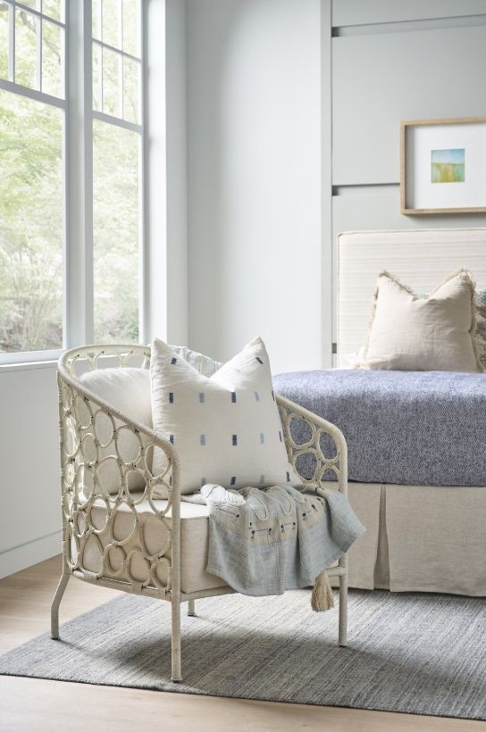 Universal Explore Home™ Pebble White Rattan/Nomad Snow Accent Chair-1