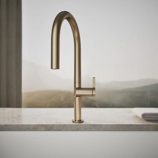 KOHLER® Components® Vibrant Brushed Bronze Pull-Down Kitchen Sink Faucet with 2-Function Sprayhead-3