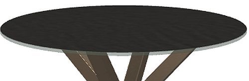 Amisco Customizable Asterisk Black Glass Round Table with Metal Starburst Stand-1