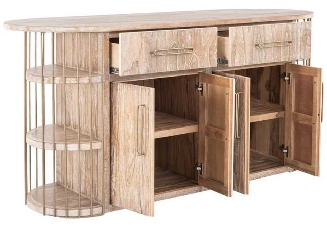 International Furniture Direct Balam Stained White Kitchen Island-4