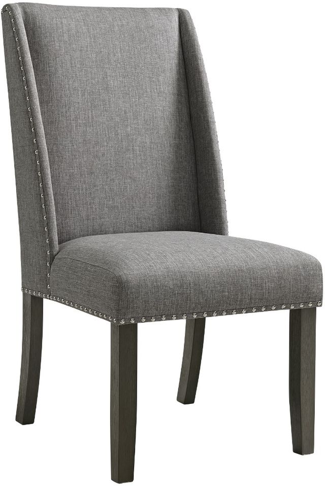 Elements International Everdeen 7-Piece Charcoal Upholstere Dining Set-3