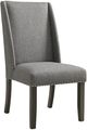 Elements International Everdeen 7-Piece Charcoal Upholstere Dining Set-3