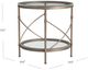 Bassett Mirror Harrison Clear Round End Table with Antique Gold Base-2