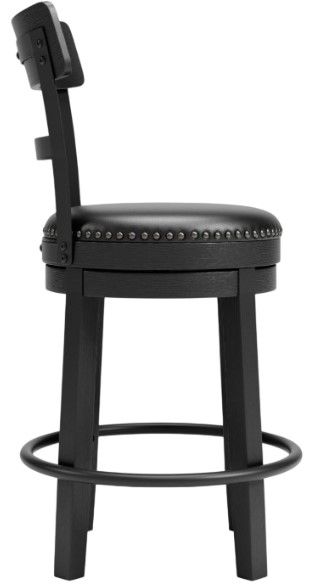 Signature Design by Ashley® Valebeck Black Upholstered Bar Stool-4