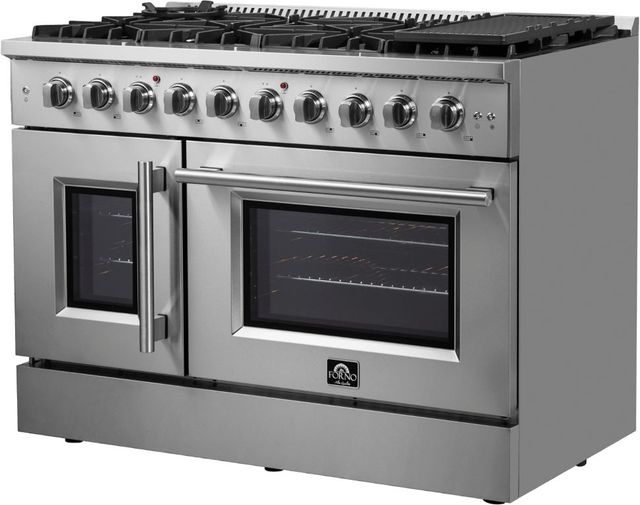 FORNO® Galiano 48" Stainless Steel Pro Style Gas Range-2