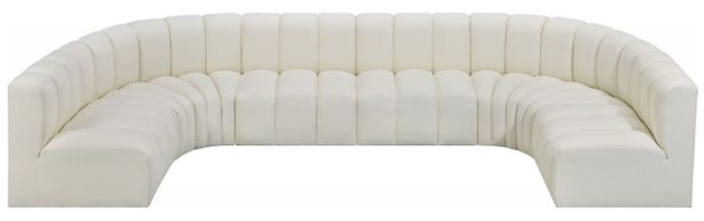 Meridian Furniture Arc 8-Piece Cream Leather Modular Sectional-1