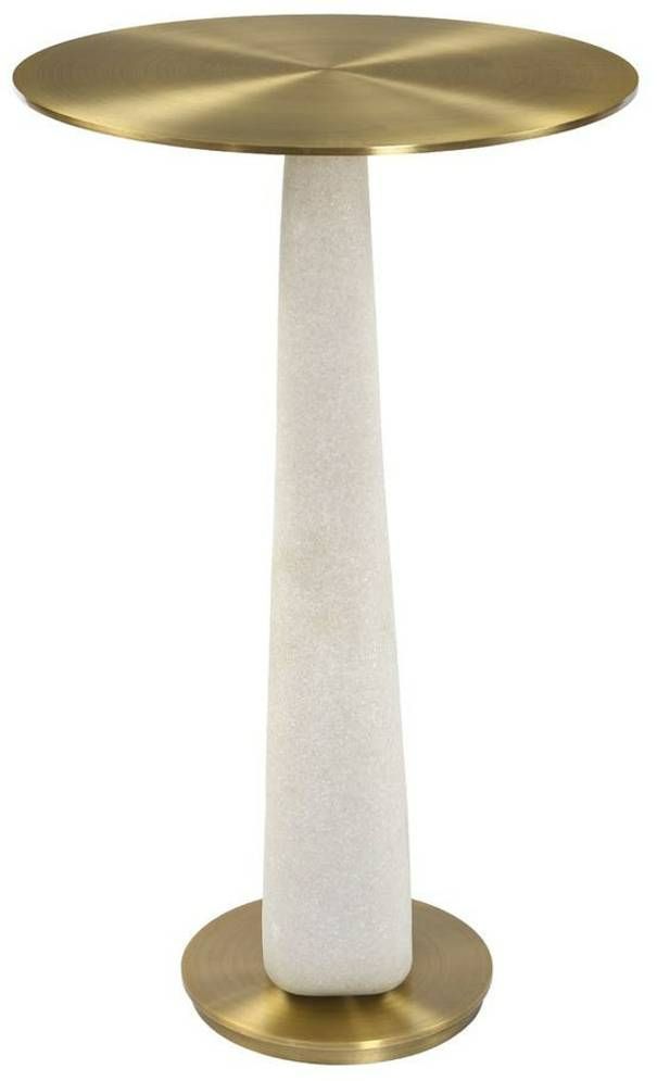 Uttermost® Sonia Brass Accent Table with White Base-4