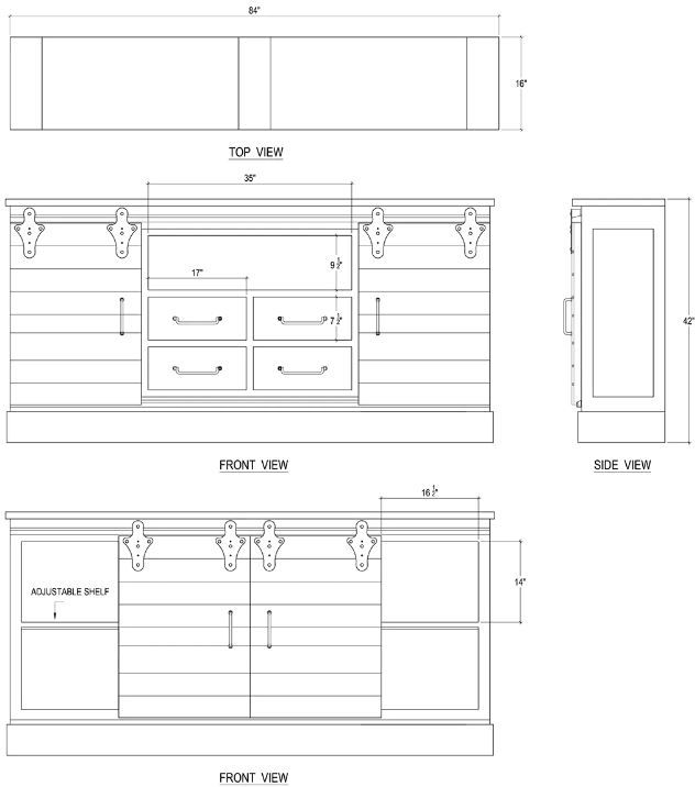 Bramble Customizable Sonoma 84'' Media Console-1