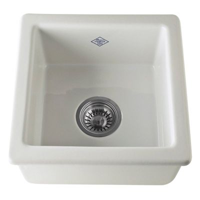 Rohl® Shaws Original 15" Kitchen or Bar Sink-White-1