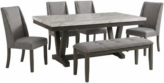Elements International Everdeen 6-Piece Gray/White Dining Set-0