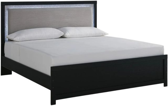 Signature Design by Ashley® Maeling Black King Upholstered Panel Bed-0