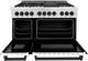 ZLINE Autograph Edition Legacy 48" Satin Stainless Steel Pro Style Dual Fuel Range with White Matte Door and Matte Black Accents-1