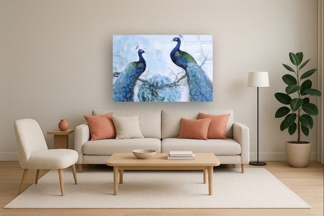 Classy Living Sparkling Peacocks Rhinestones Wall Art-1