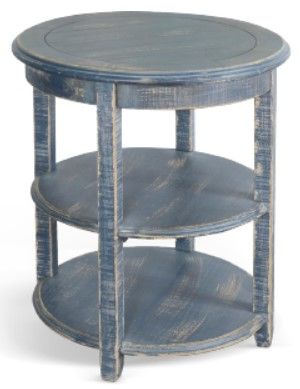 Sunny Designs™ Ocean Blue Round Side Table | Bob Mills Furniture