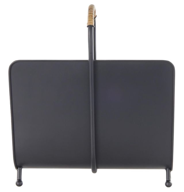 Deco Marche Black Magazine Holder with Loop Shaped Handle-2