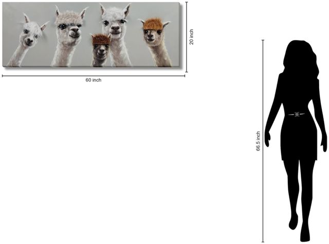 Classy Living Contemplative Llama Squad with Quirky Bangs Wall Art-2