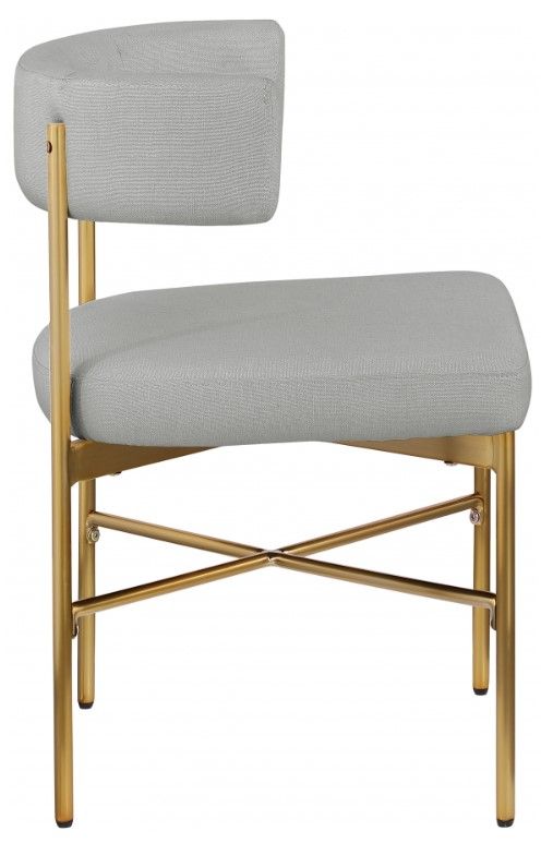 Meridian Furniture Rivage Gray/Brushed Gold Upholstered Dining Side Chair-2