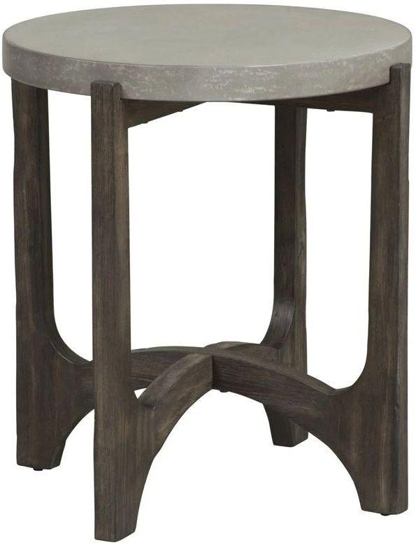 Liberty Furniture Cascade Gray End Table with Wirebrush Rustic Brown Base-0