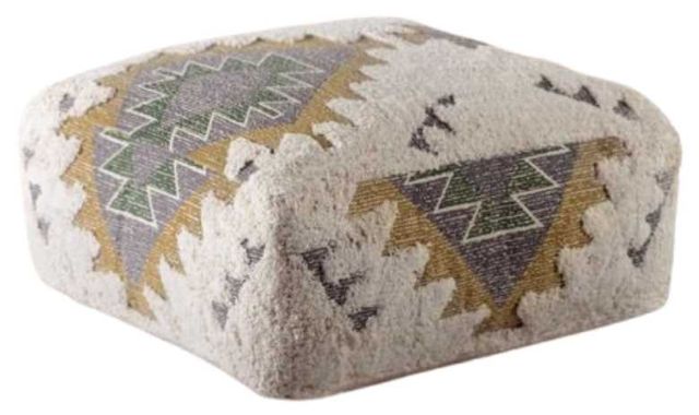 Steve Silver Co. Lyssa Gray Jacquard Pouf-0